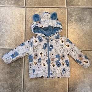 Adorable Bear Print 12 BabyJacket with Ears
